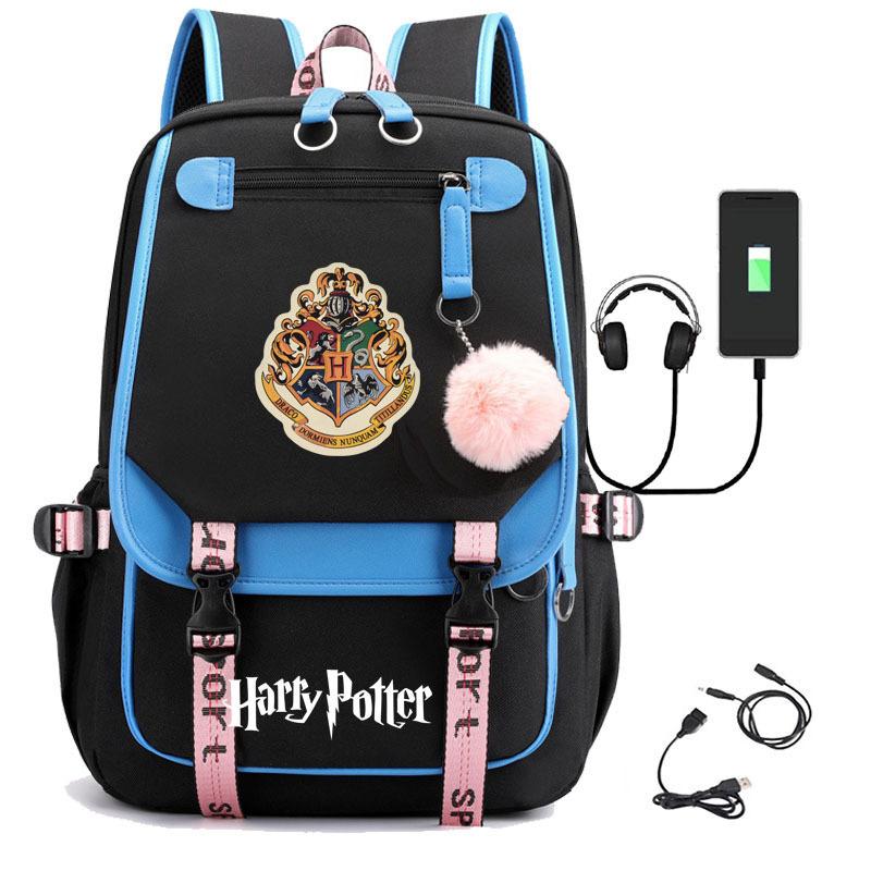 Large Capacity Schoolbag with Shoulder Strap; Student Three-piece Pencil Case Set