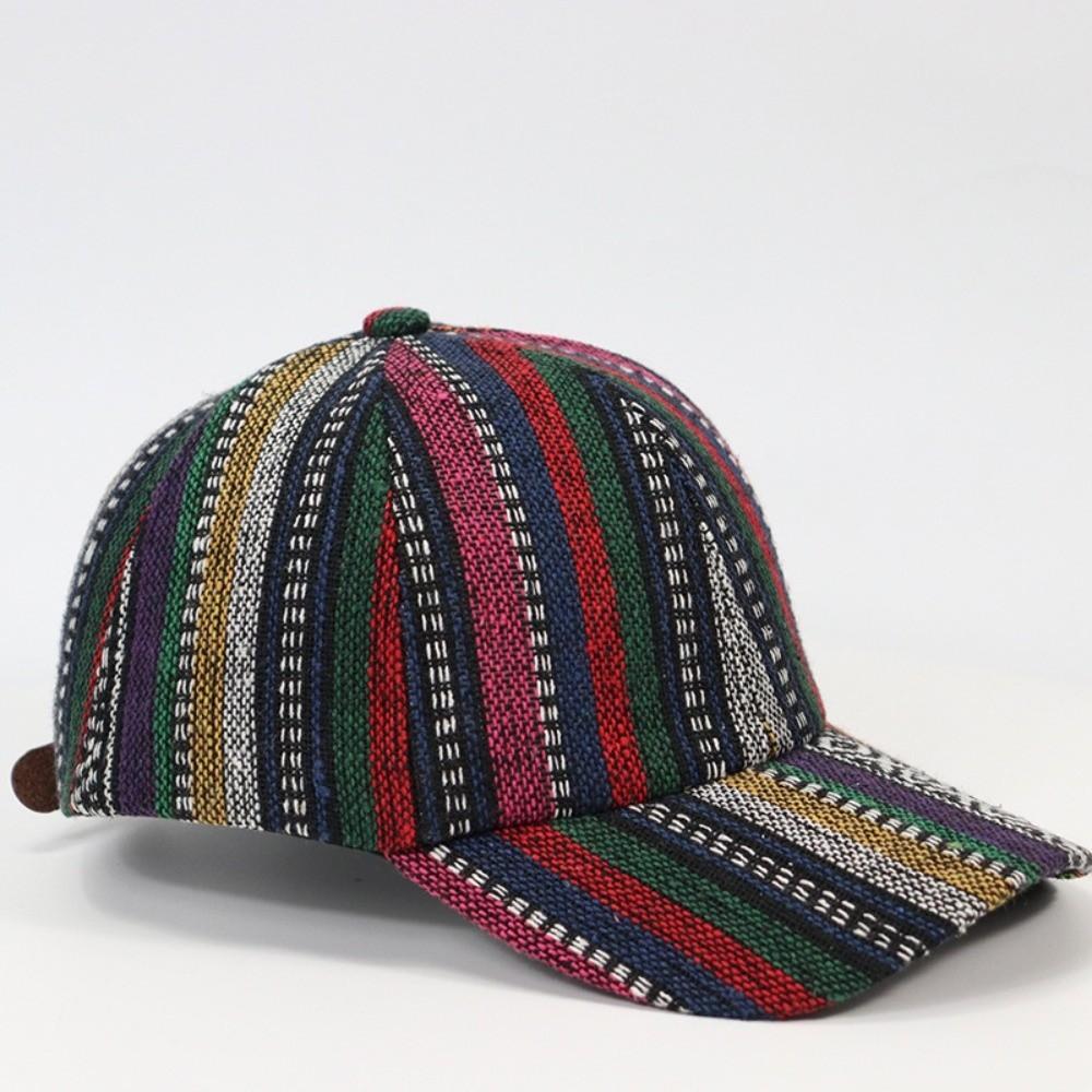 YIRAN Dayang hat Bohemian Stijl Baseballpet Stof Willekeurig Kleurrijk Patroon Vizier Pet Patchwork Verstelbaar Baseballpetten