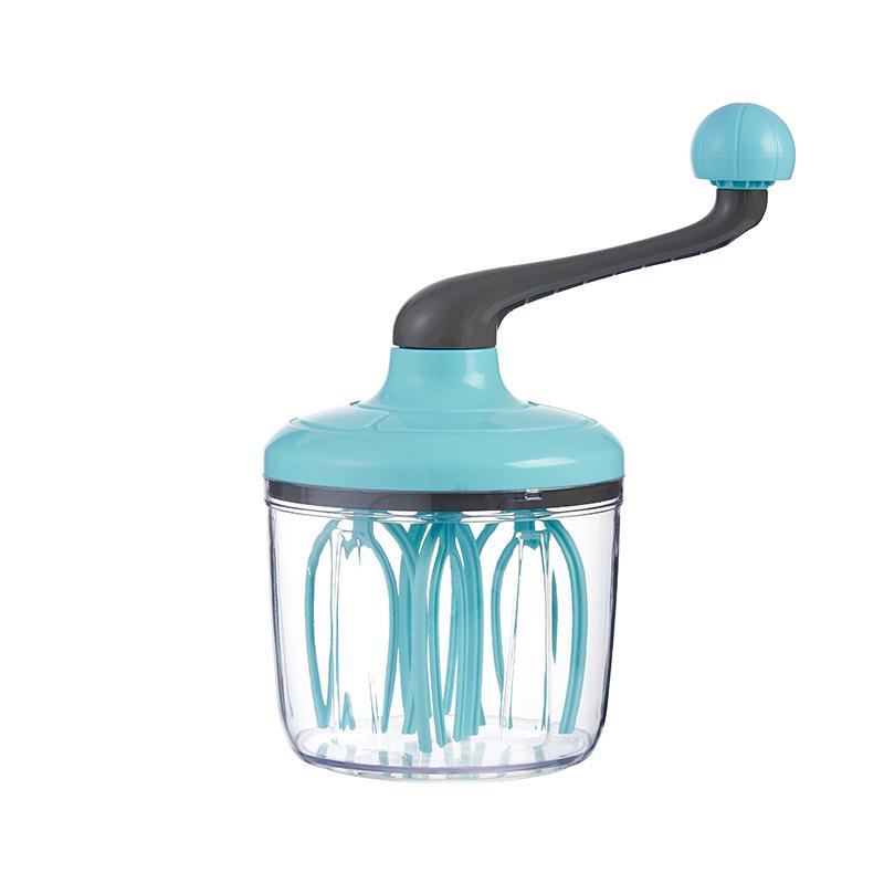 

Hand-Crank Egg Beater: Semi-Automatic Foamer for Baking and Cream Stirring зелёный
