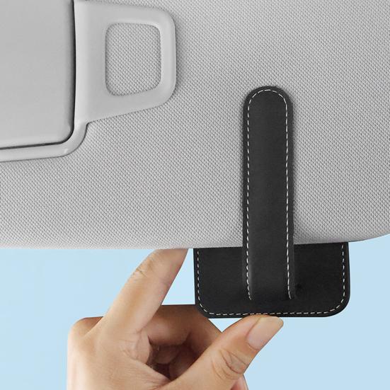 Magnetic Car Glasses Clip, Sunglass Holder for Sun Visor, Driving Sunglasses Clip with Card Holder for Car Interior Accessories
