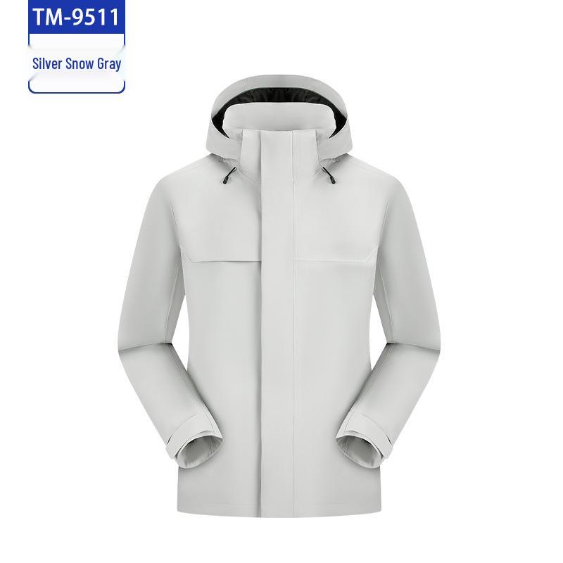 Three-in-One Detachable Mountaineering Jacket - Hooded, Heat-Sealed, and Windproof 4X Large