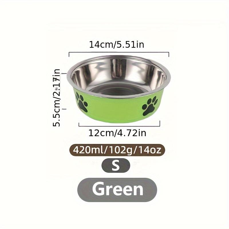 

1pc Durable Stainless Steel Pet Bowl, Anti Slip, Easy To Clean, Cute Paw Print Dog Bowl Perfect for Food & Water S-14cm/5.5in