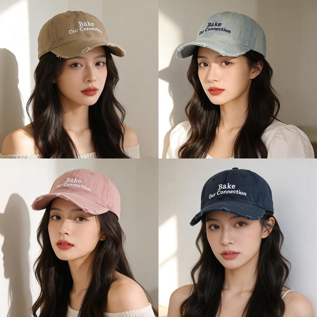 Cotton Baseball Cap With Wide Brim Sunshade For Casual Outdoor Wear