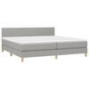 3140481 vidaXL Lit à sommier tapissier avec matelas Gris clair 200x200cm Tissu