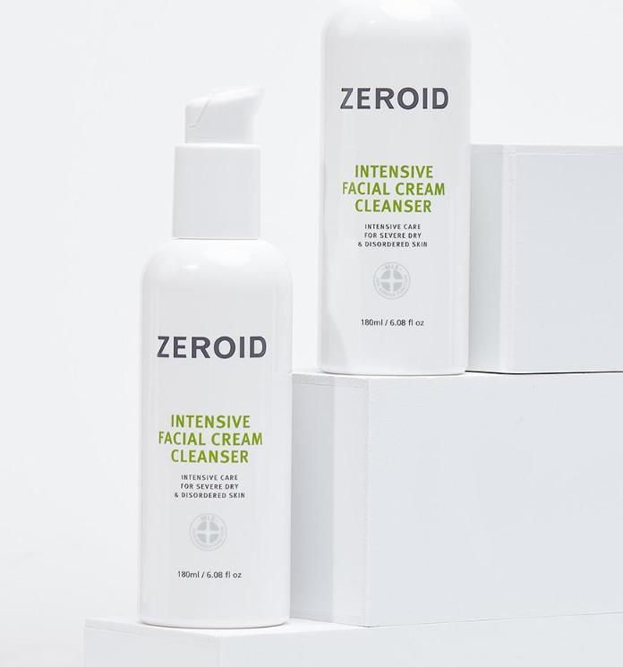 ZEROID Nettoyant Crème Visage Intensif 180ml – Nettoyant Hydratant pour Peau Sensible