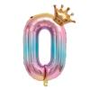 Balon Folie Număr Curcubeu 32 Inch Balon Digital Mini Număr Balon Folie Metalică pentru Petrecere Zi de Naștere Nuntă Decor Fundal
