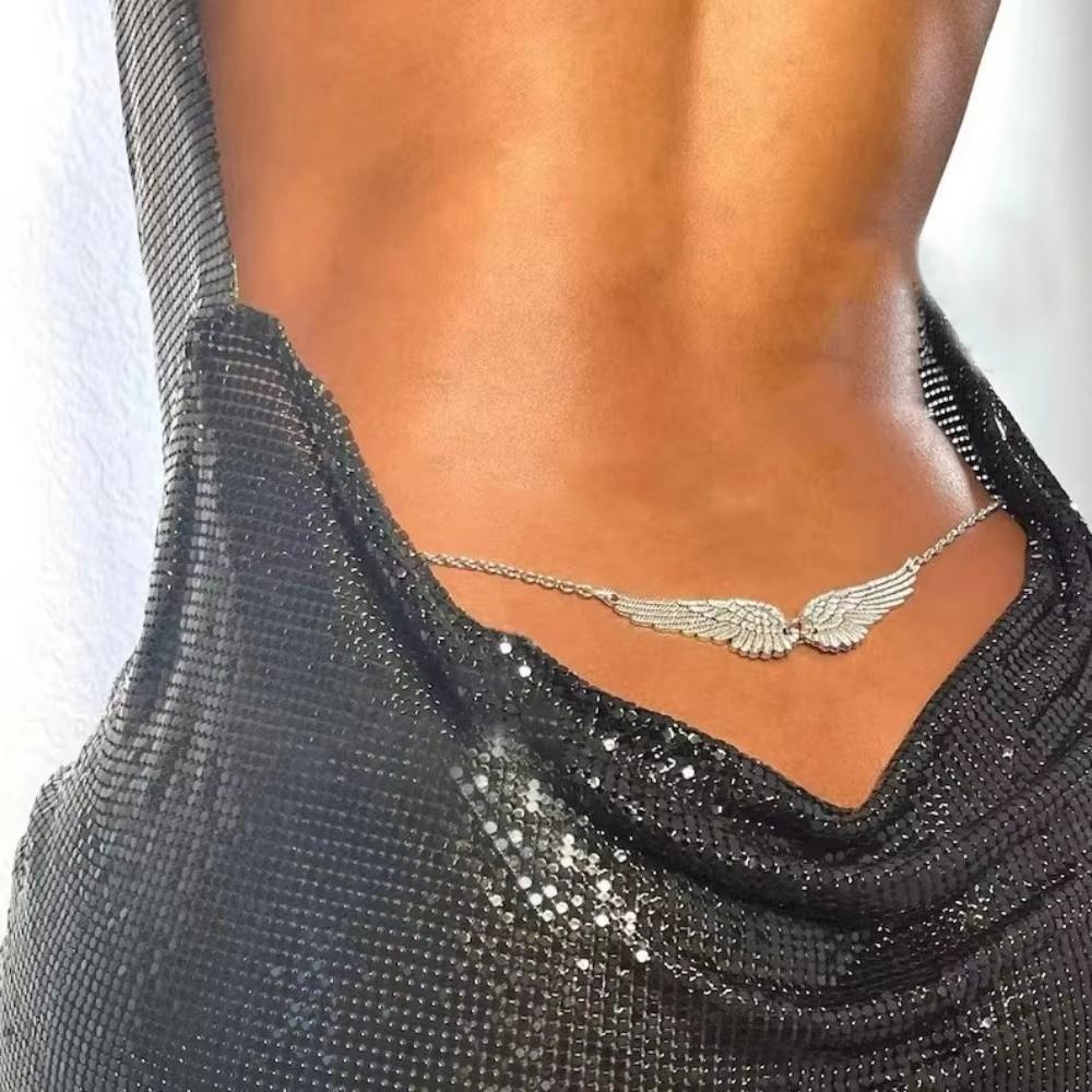 Beads Wings Waist Chain Metal Bikini Belly Belt Gift Double Layer Wings Body Chain  Party