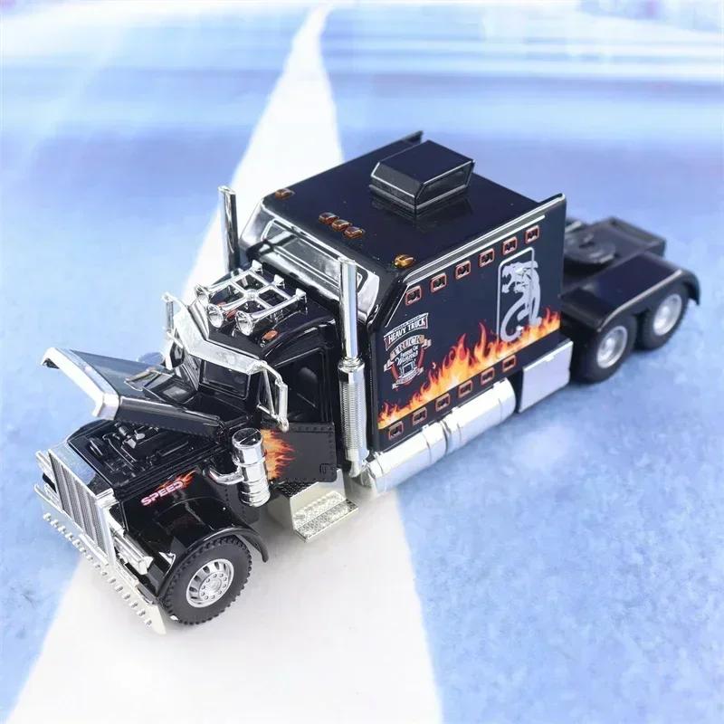 AAZZ1 1:24 PETERBILT 389 Heavy Truck Tractor Toy Model Alloy Diecast Sound Light Pull Back Model Truck Boys Toy Gifts Collection