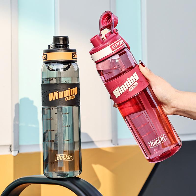 Large-capacity Fashionable Sports Straw Cup Portable Plastic Cup Double Drinking Cup