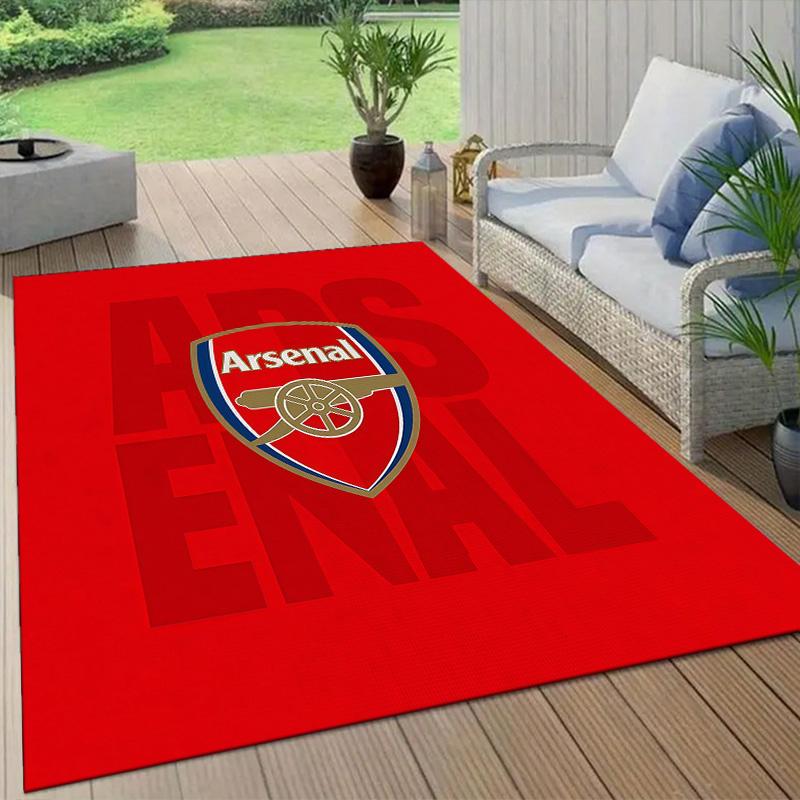 Arsenal Football Club2 Flanellmuster Quadratischer Teppich, Teppich, Teppich für Wohnzimmer Schlafzimmer Sofa Spielzimmer Dekoration, Rutschfeste Fußmatte
