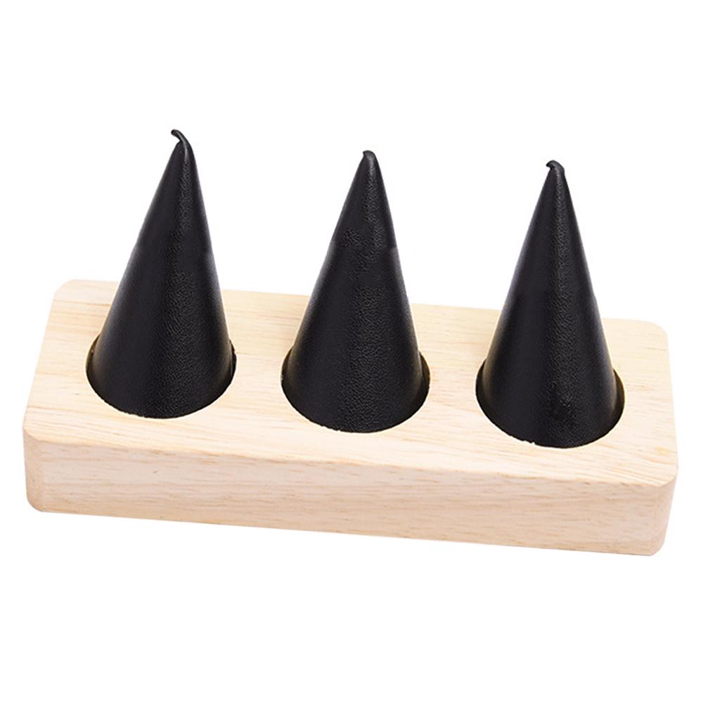 

Прямоугольное основание, кольцо на палец, подставка для ювелирных изделий, черная кожа 12.5x4.8x2cm