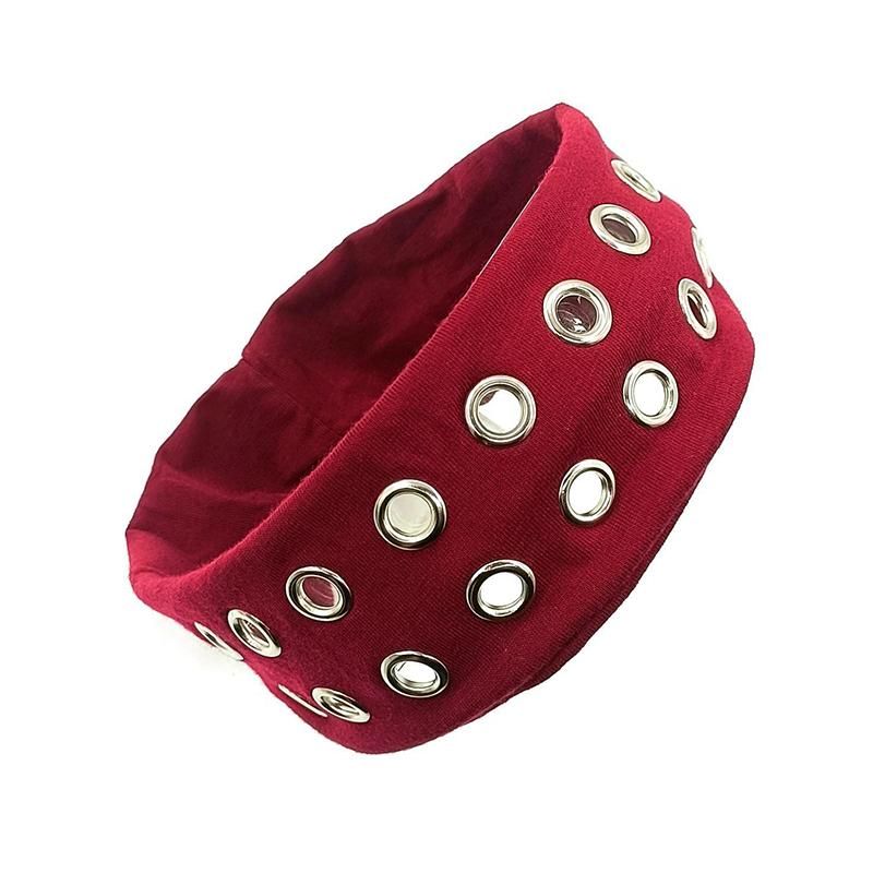 1PC With Metal Ring Cool Circular Cutout Design Fashion Headscarf Breathable Face-Washing Headband Dark Style Multicolor