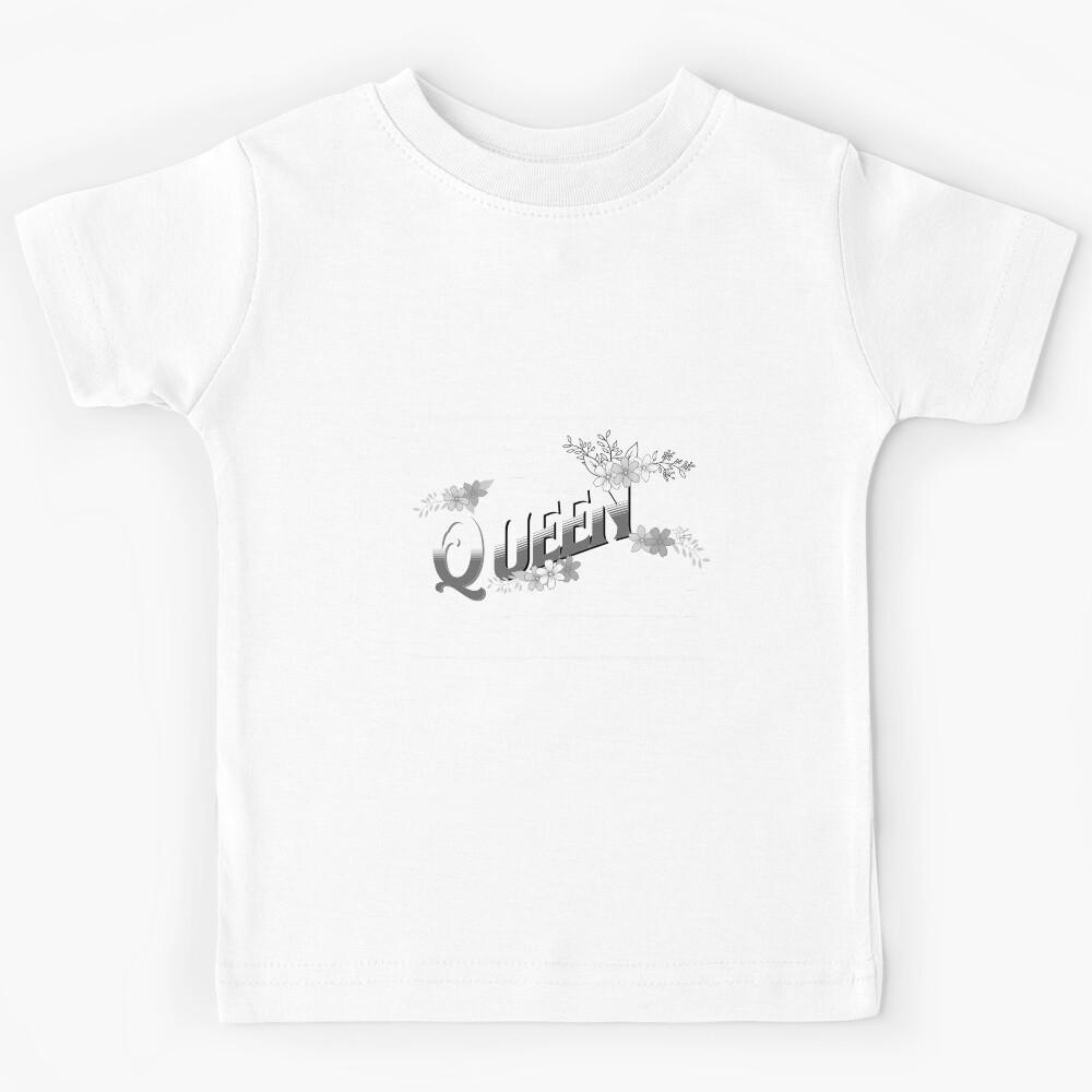 white over black abstract line art flower pattern Kids T-Shirt 100