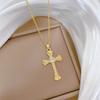 Cross Full Diamond Light Luxury Temperament Gorgeous Full Diamond Necklace Women'S Versatile Collarbone Chain Titanium Steel Chain