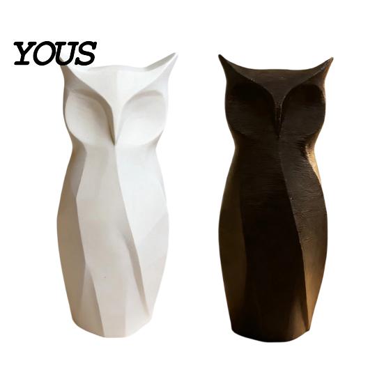 Geometric Owl Figure 3D Printed Abstract Figurine, Modern Minimalist Night Statue Statue, Decorative Bird Sculpture for Home Office Decoration