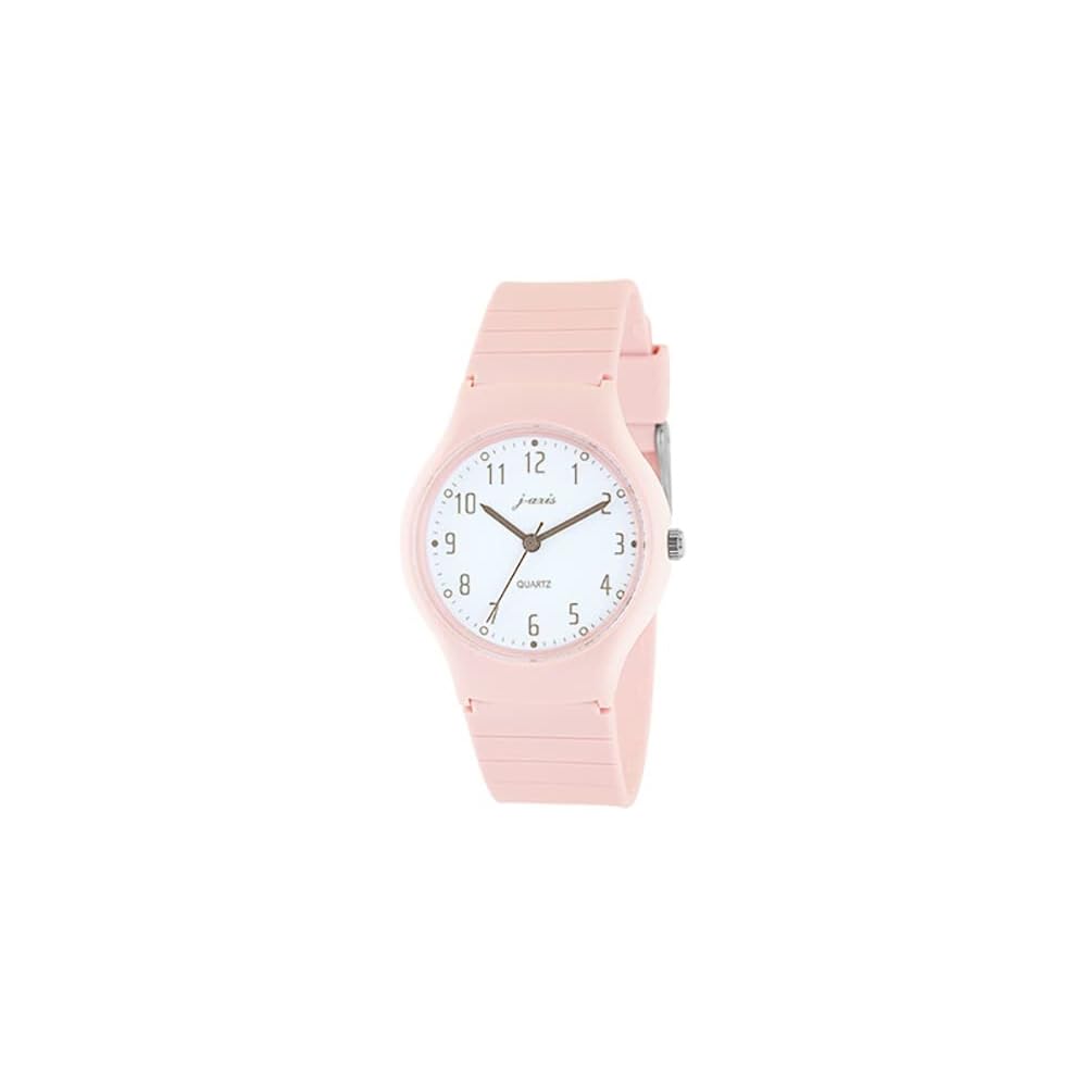 J-AXIS TCL74 Colorful Earth Tone Pastel Watch Simple Design Easy to Read Pink