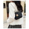 Ladies Bag Fashionable and Versatile Minimalist Bucket Bag Embroidered Printed Lock Buckle Crossbody Bag