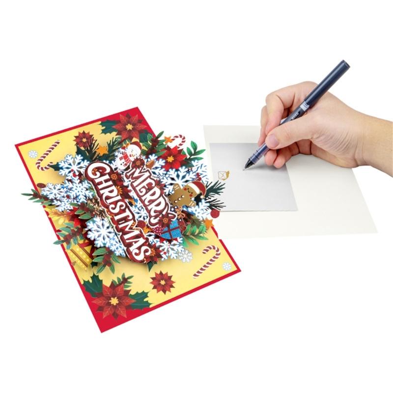 Multipurpose 3D Snowflake Popup Greeting Card with Envelope Handmade Paper Holiday Card For Birthdays And Celebration