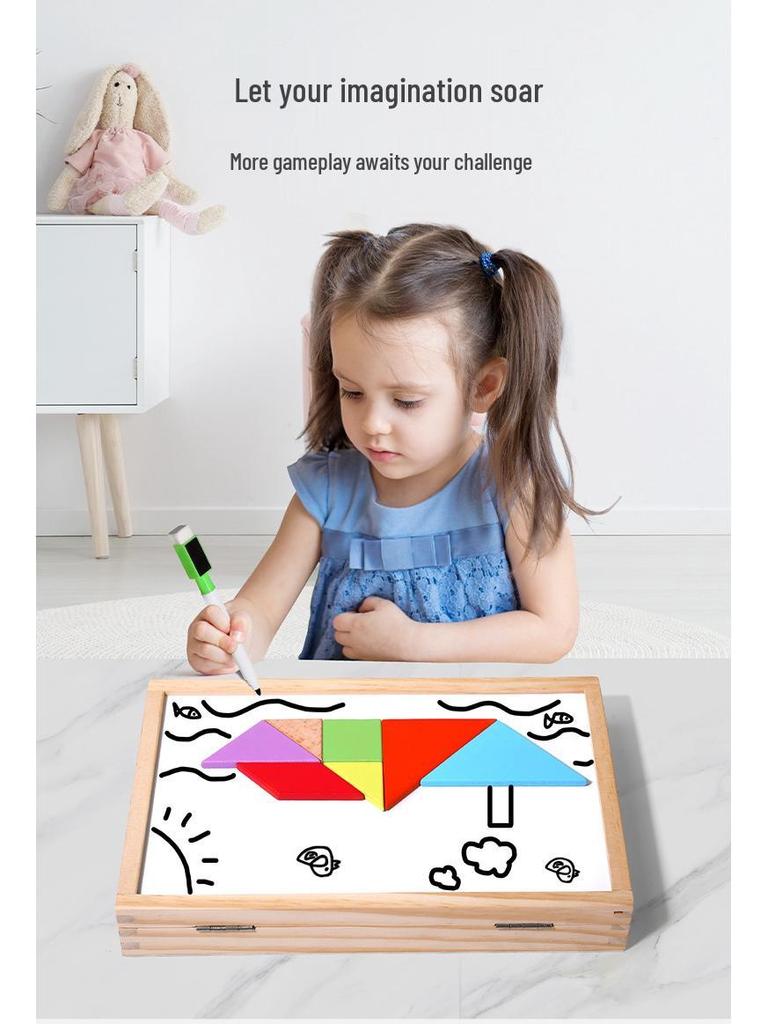 Children's Wooden Magnetic Counting Sticks & Drawing Board - Multifunctional Number Learning Toy