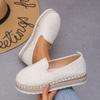 Fashion Elegent Flax Breathable Mesh Canvas Espadrille Flats Comfortable Women Elegent Weave Embroidery Pattern Designer Espadrille