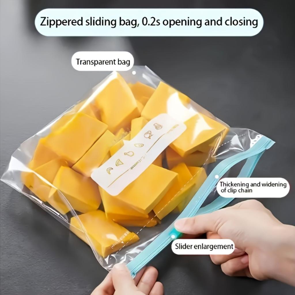 70/60/50 Zippered Fresh-keeping Bags In Three Specifications, Food Classification Storage Bags, and Food Preservation Sealed Bags
