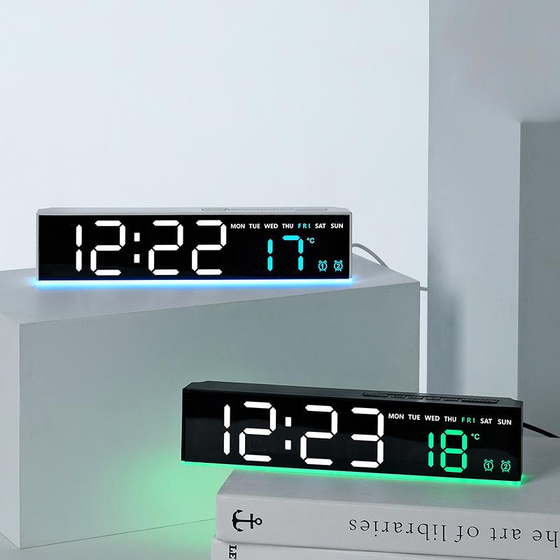 New LED Electronic Alarm Clock Multifunctional Clock Ambient Light Bedside Clock Simple Clock 1181 Plastic Desk Clock