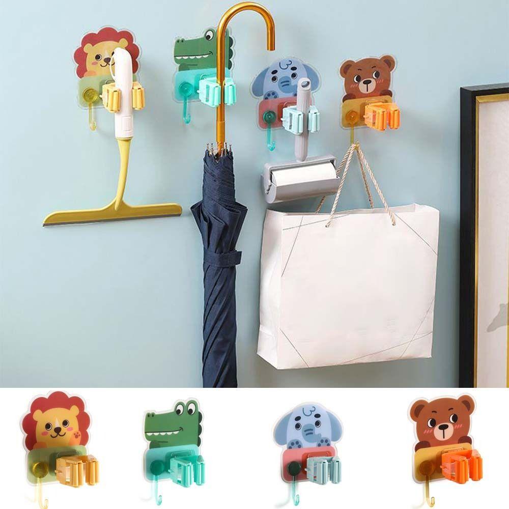 

Пластиковый мультяшный держатель для швабры, не оставляющий следов зажим для швабры, многофункциональный держатель для швабры для кухни