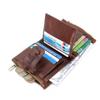 Men's Crazy Horse Leather Bifold Wallet with Multi-Card Slots and Coin Pouch