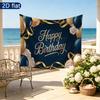 Elegant Balloons Gifts Golden Ribbons Birthday Banner, Golden Polyester Backdrop for Party Decorations