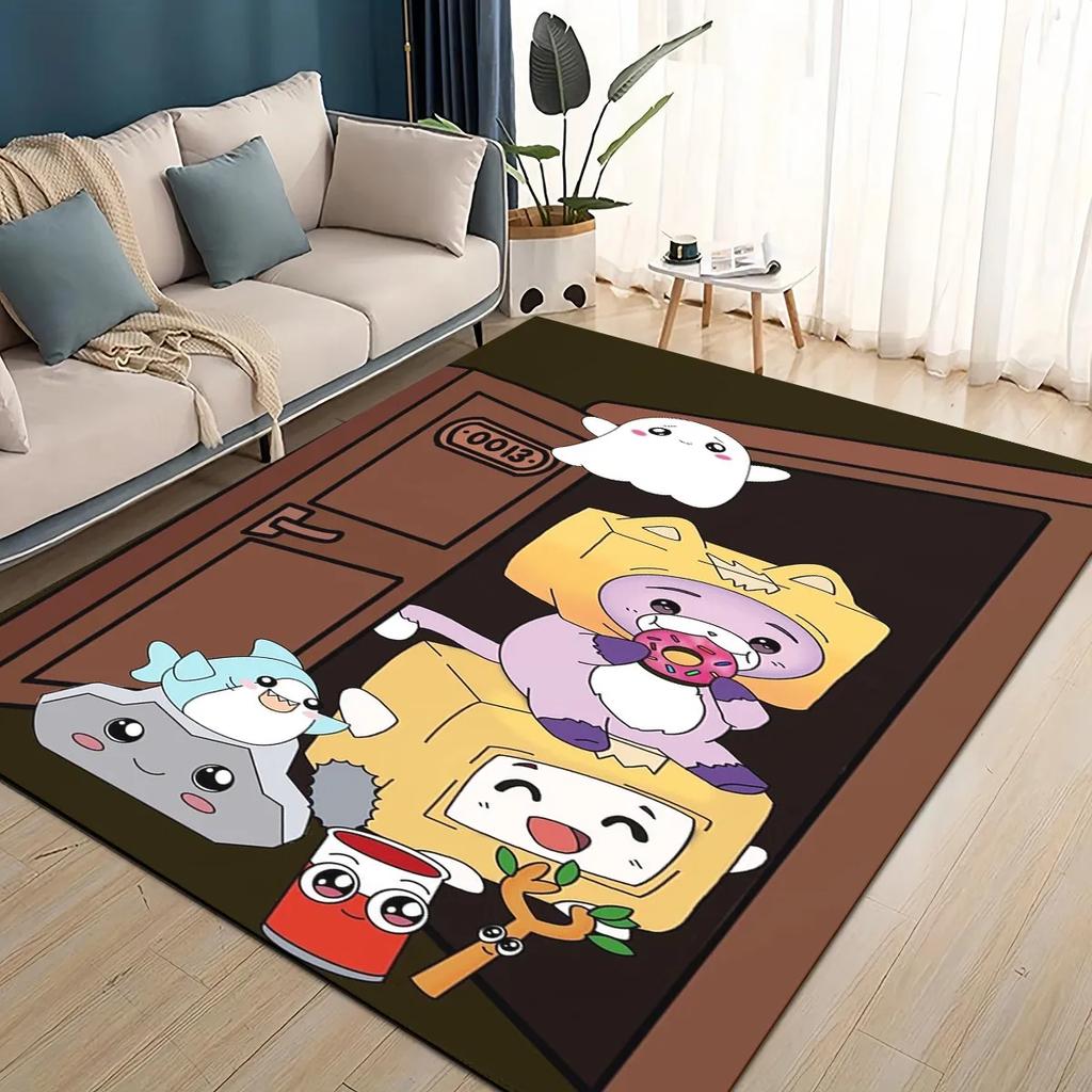 2025 New Style Lankybox Boxy Foxy Rocky Cartoon Carpet Rug for Living Room Bedroom Home Sofa Decoration,kids Non-slip Floor Mat