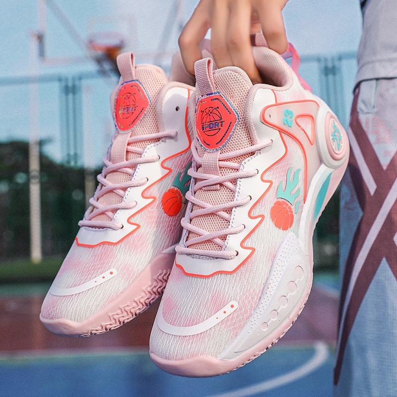 Herren High-Top Basketballschuhe Atmungsaktives Mesh Rutschfeste Stoßdämpfende Sportsneaker