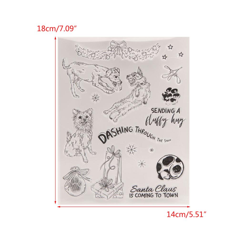 Christmas Animal Silicone Clear Stamps for Card Making Scrapbooking Embossing DIY Craft Album Rubber Seal Stamps Decor