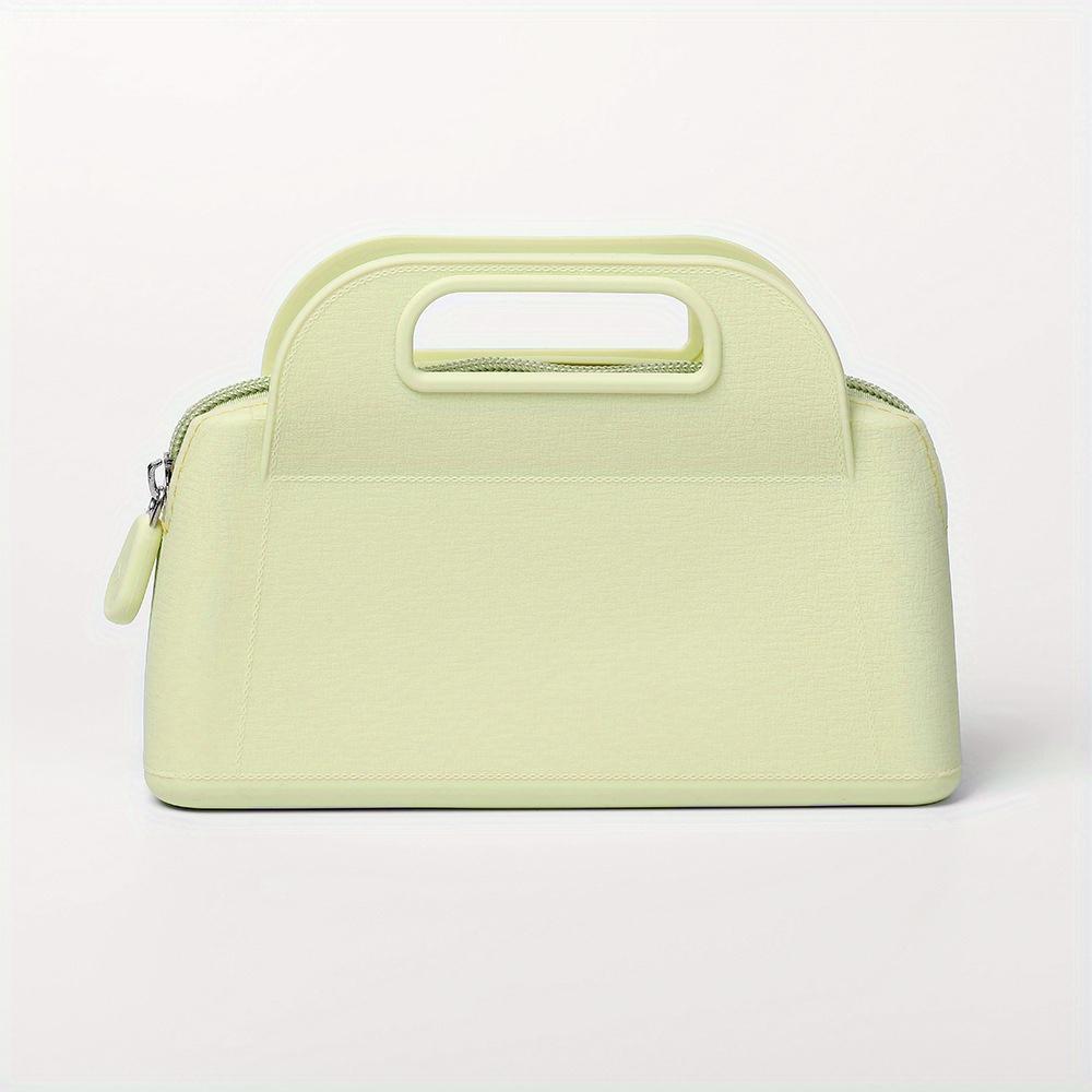 Silicone Cosmetic Bag for Women Portable Storage Bag Zipper Closure Handbag Travel Toiletries Organizer Makeup Bag Hand-held