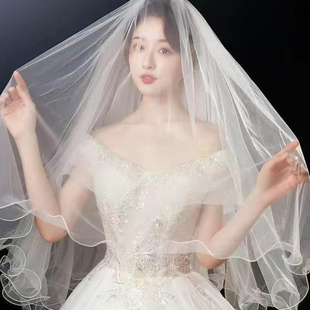 Short Wedding Veils Two Layer Bride Head Gauze New Bridal Veil  Bride Accessories