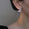 Korean female lead~ Zircon butterfly asymmetric tassel earrings light luxury high-end temperament earrings versatile earrings women