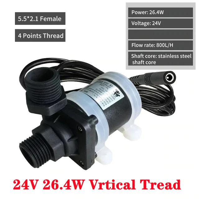 12V 24V Silent 4-Point Threaded Port Brushless DC BrushlessWater Pump Floor Heating Water Heater Booster Water Pump IP68