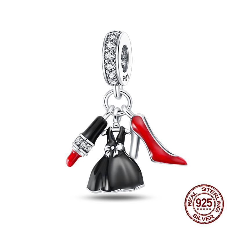 100% 925 Sterling Silver Guitar Musician Painter Doctor Career Charm Bead Fit 925 Original Bracelet DIY Souvenir Jewelry