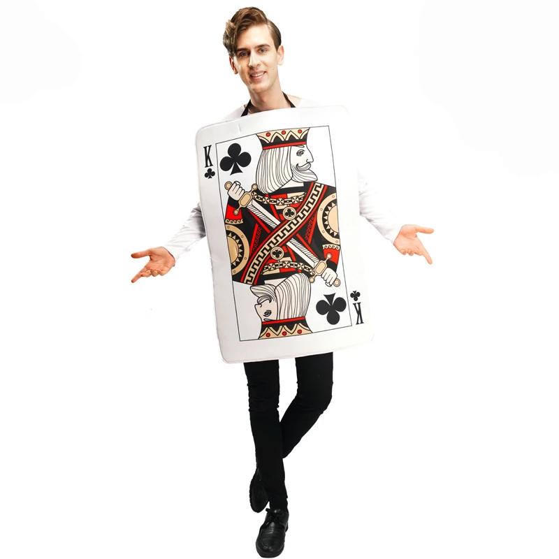 Fun Parent-child Family Children Playing Cards Poker Hearts King Queen Of Clubs Kq Costume Role Play Tunic Sponge Party Set
