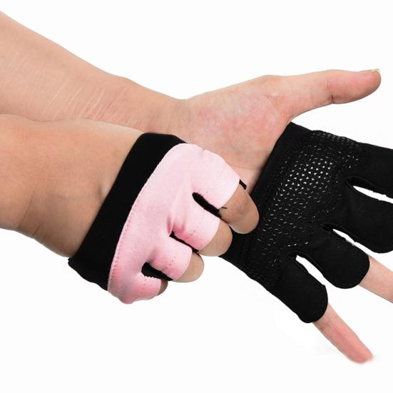 1 Paire Gants de Fitness Épaissis Perméables à la Sueur Anti-callosités Antidérapants Résistants à la Friction Quatre Doigts Gants d'Entraînement d'Haltérophilie Fourniture d'Extérieur