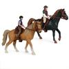 Equestrian Rider Rider and Horse Figurine Simulation Farm Animal Model  Home Decoration