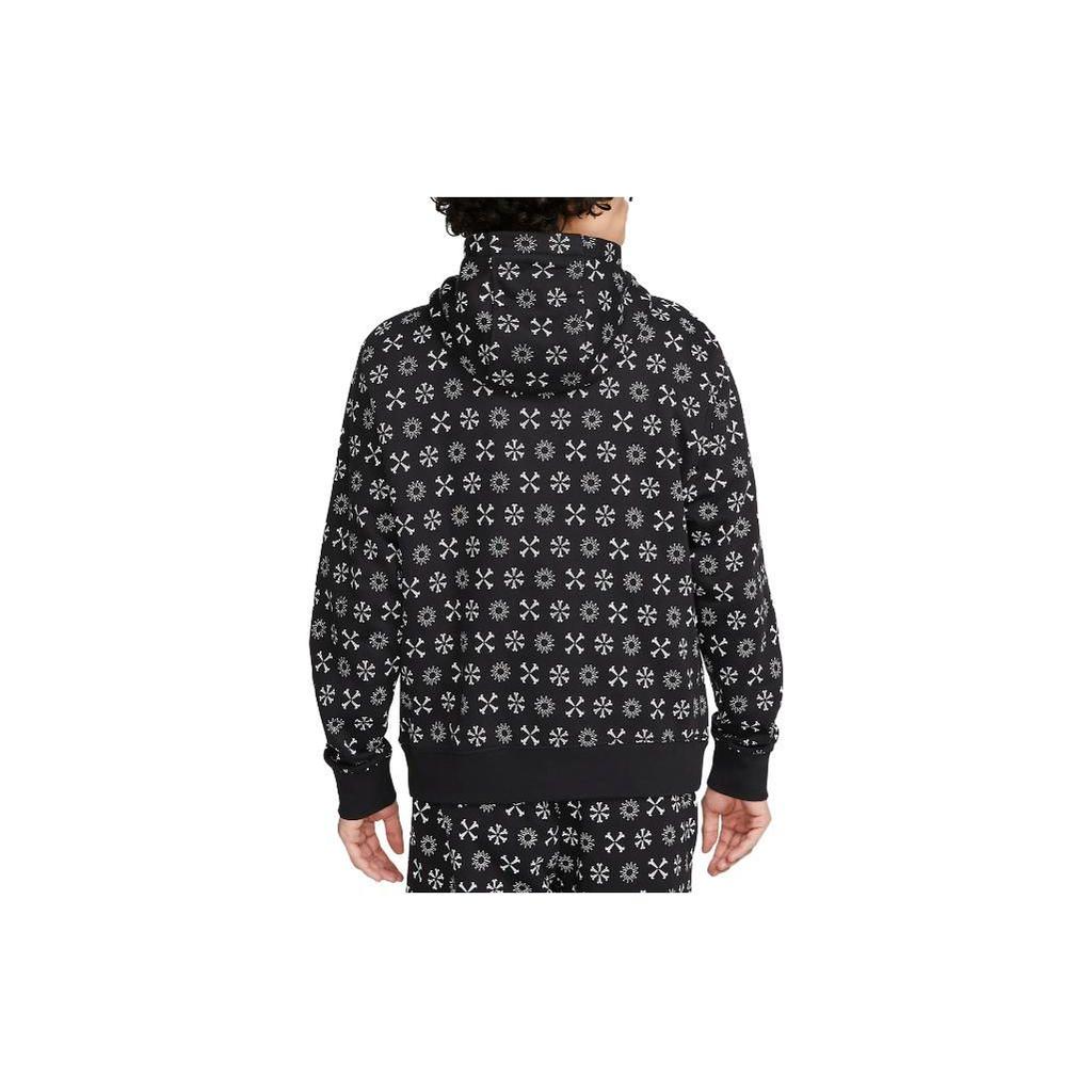 Nike Sudadera con capucha y bolsillo de color liso con estampado de logotipo integral para hombre Sudaderas Negras FJ1635-011