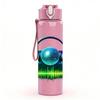 1PC Headphone Music Wave Sound Print 750ml Color Plastic Sports Water Bottle Leakproof Flip Straw Lid Suitable for Sports Office Home Use