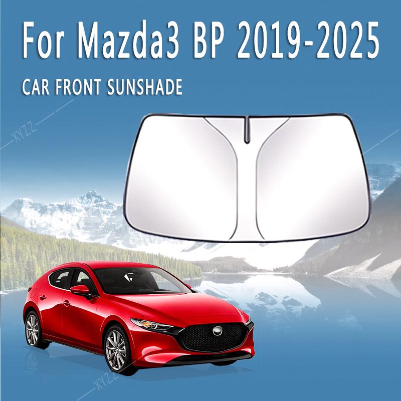 Car Front Windshield Sunshade Heat Insulation Sun Visor Summer Cooling Auto Accessories For Mazda3 BP 2019~2025 2023 2024 MK4