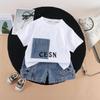 2026 Stylish Boys' Summer Color Block Casual Two-Piece Set