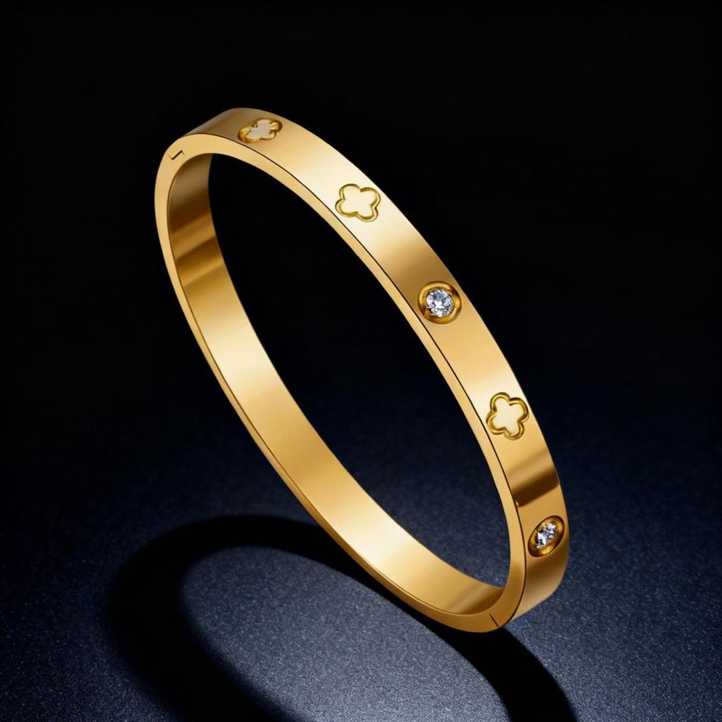 Women's Titanium Steel Bracelet with Inlaid Diamonds - Elegant Starry Design, Non-Fading, INS Style, High-End Full Diamond Bangle.