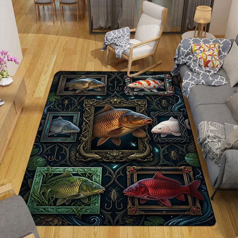 Fish Fantasia Pattern Rug Floor Mat for Living Room or Bedroom Soft and Comfortable Carpet a Gift for Birthday and Holiday.