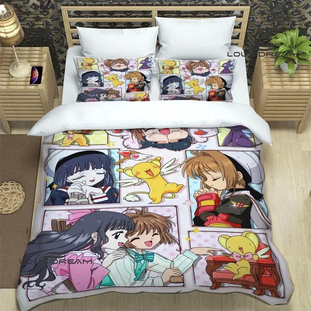 Card Captor Sakura Print Bedding Sets Exquisite Bed Supplies Set Duvet Cover Bed Comforter Set Bedding Set Luxury Birthday Gift