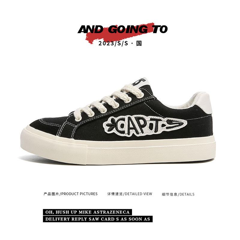 

Мужская обувь, модная обувь, нишевый дизайн, парусиновые туфли, мужские студенческие туфли с низким верхом, универсальные, спортивные, для скейтборда, мужские 7925 41 чёрный