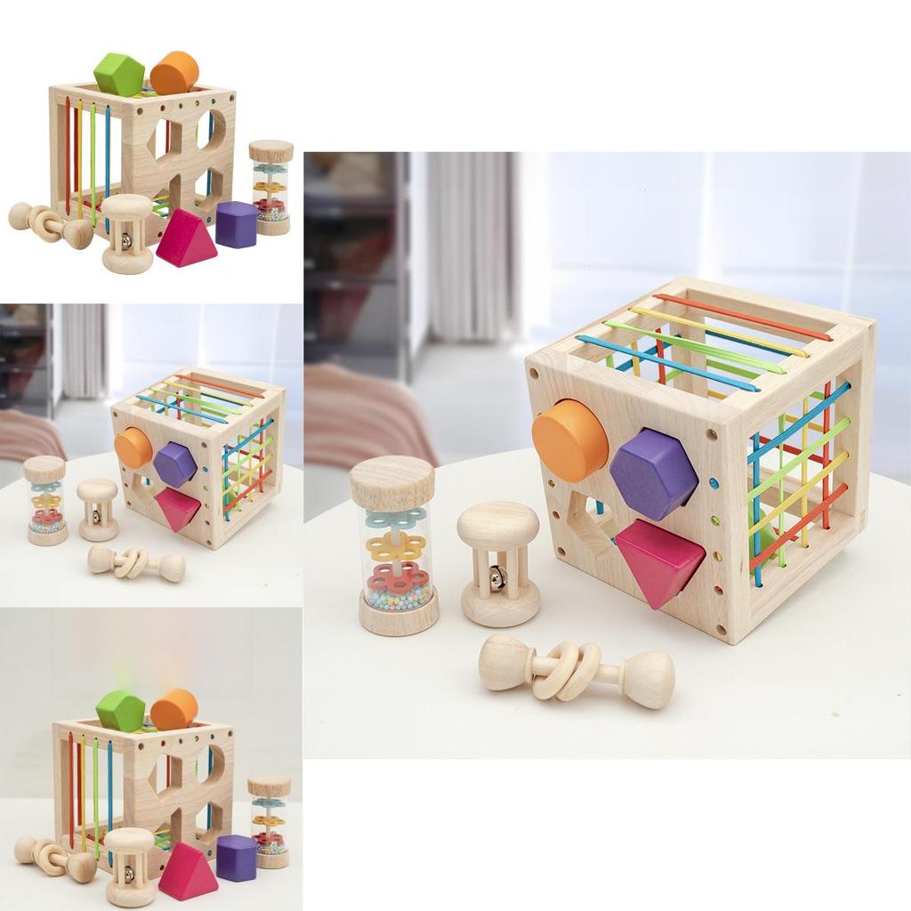 Montessori Wooden Block Set For Toddlers Infant Development And Learning