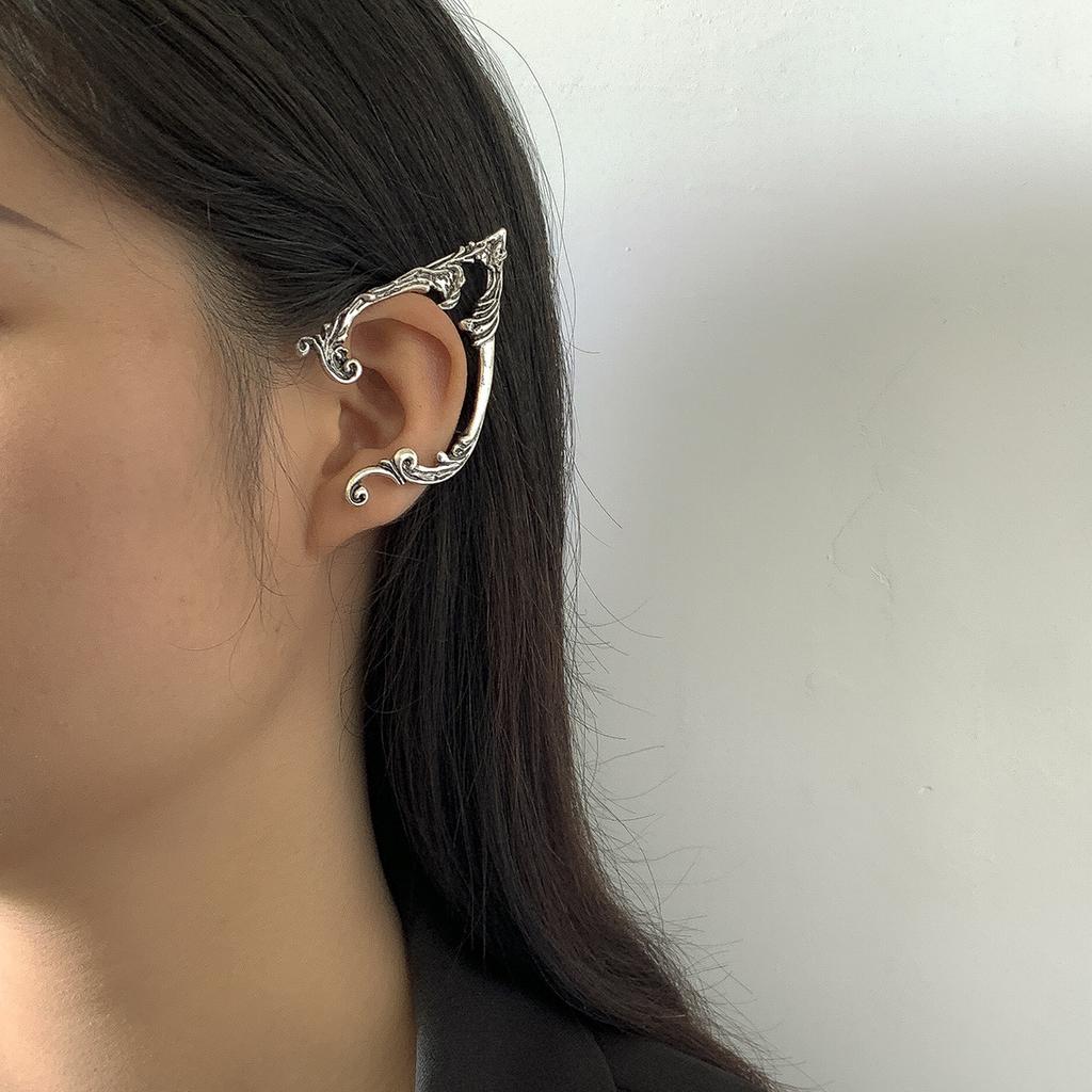 Retro Creative Halloween Contour Ear Clips Female Accessories, Sweet and Cool Diablo Versatile Elf Earrings